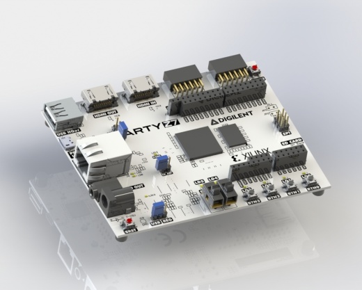 该主板使用650 MHz的“硬”双核ARM Cortex A9嵌入式CPU以及524 MHz的512 MB 16b DDR 3缩略图